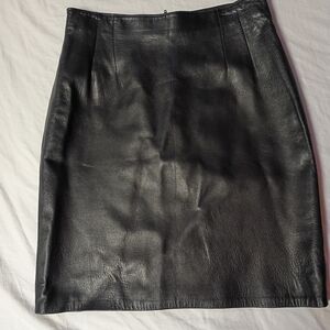 Black Leather Vintage Skirt